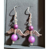 Beaded Angel Earrings - Purple